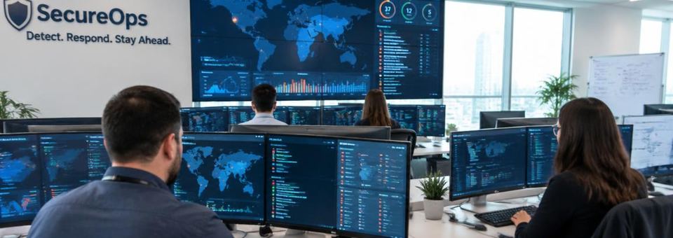 Analystinnen und Analysten in einem Lagezentrum für IT-Sicherheit