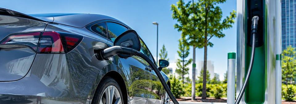 Elektroauto an einer Ladesäule