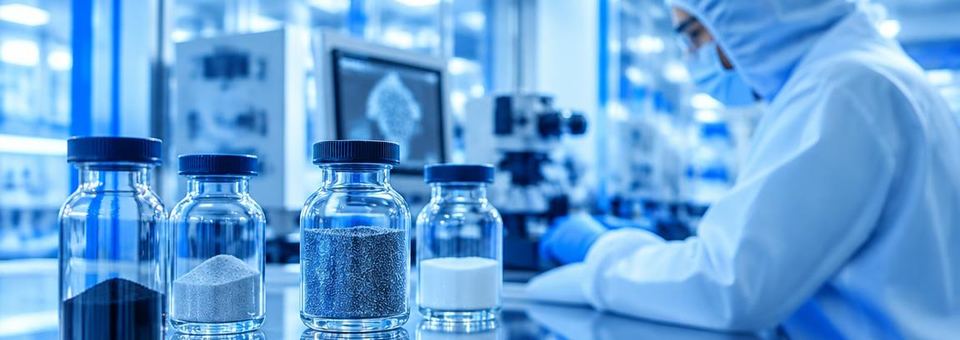 Nanomaterialien in Glasgefäßen im Reinraum