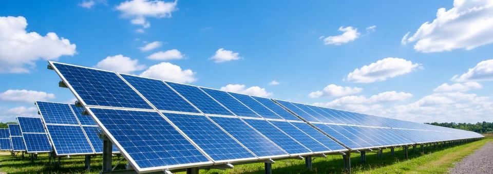 Photovoltaikanlage unter blauem Himmel